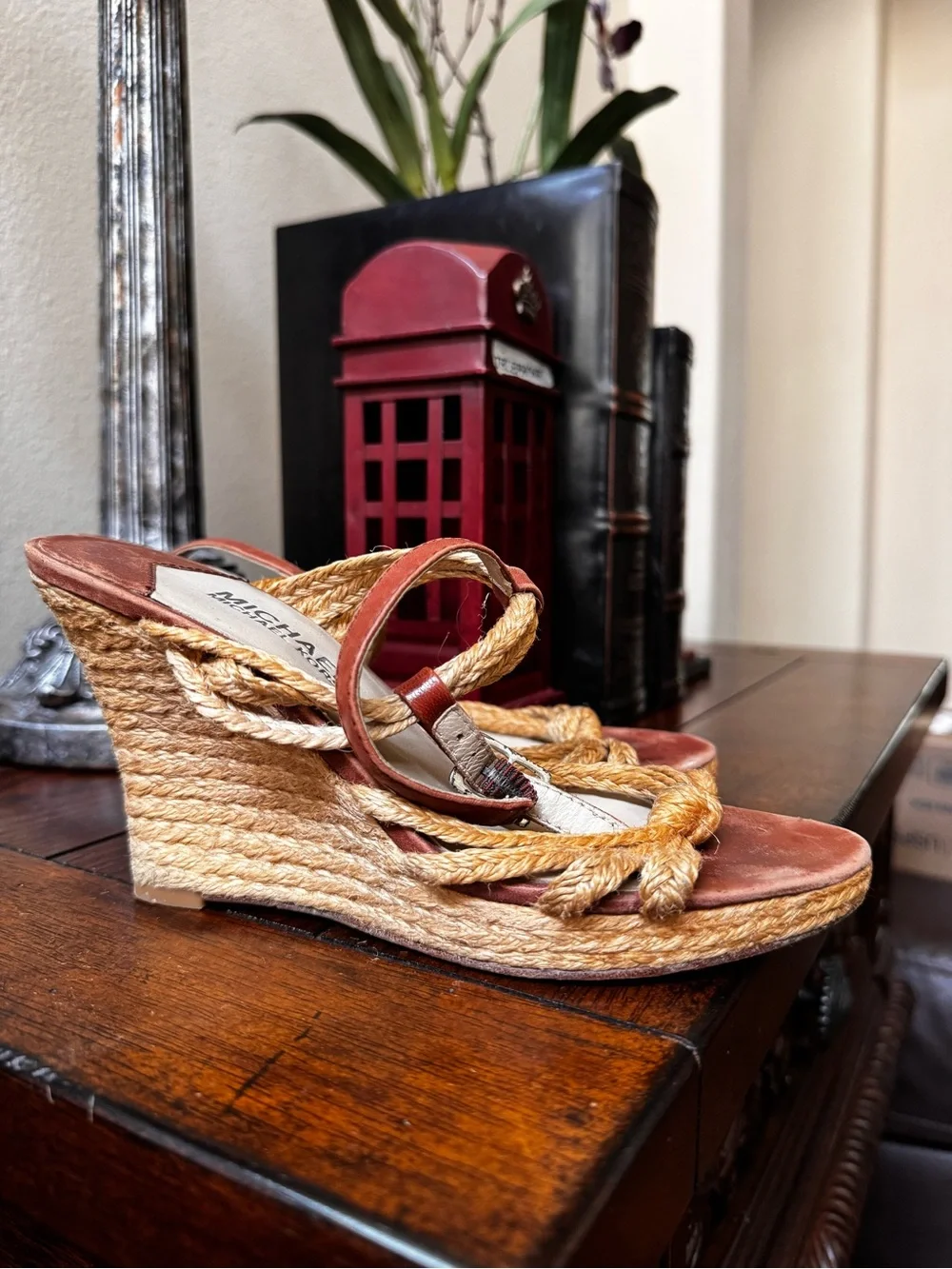 ✅ “Michael Kors” Brown and Tan Rope Strap Sandals